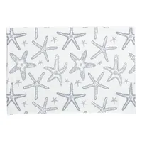 Beach Sealife Starfish Blue and White Patterned Pillow Case