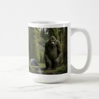 Huge Bigfoot sitting in the Woods Coffee Mug