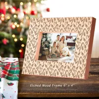 Christmas Candy Cane Pattern 6x4 Etched Frames