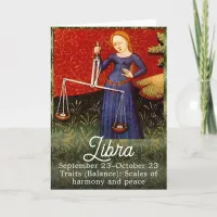 Libra Zodiac Sign Scales Birthday Party Card