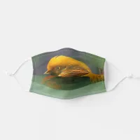 Stunning Vignetted Profile of a Golden Pheasant Adult Cloth Face Mask