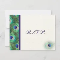 cobalt blue peacock  rsvp cards