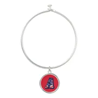 American Flag Letter "A" Bangle Bracelet & Charm