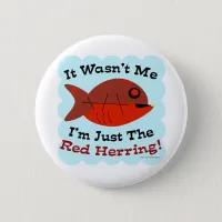 Funny Red Herring Reader Logo Button