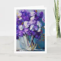 Pretty Vintage Purple Flowers | Thinking of You Card