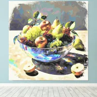 *~* Art Gift .  Still Life SC6 Fruit Crystal Bowl Canvas Print