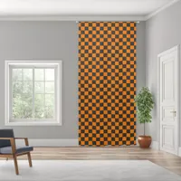 Simple Black and Orange Check | Blackout Curtains