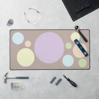 Pastel circles on a silk color background | desk mat