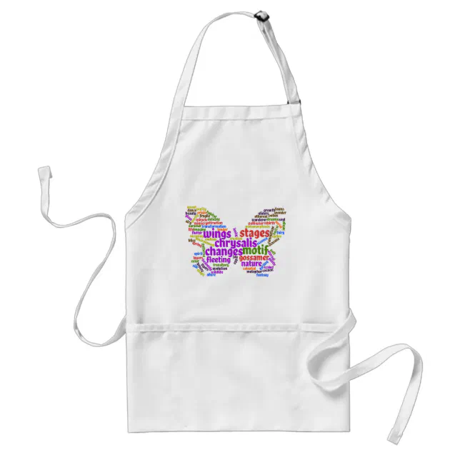 Inspirational Elegant Butterfly Tag Cloud Adult Apron