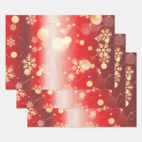 Red And Gold Christmas Winter Wonderland  Wrapping Paper Sheets