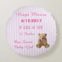 Pink Striped personalized Baby Girl  Pillow
