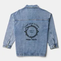 Total Solar Eclipse 2024 Trendy Minimal Black  Denim Jacket