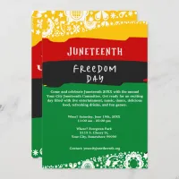 Juneteenth Freedom Day City Celebration Fancy Flag Holiday Card