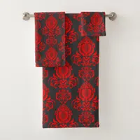 Elegant, Vintage, Victorian Steampunk Damask  Bath Towel Set