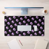 Cute Goth Pink Skulls Desk Mat