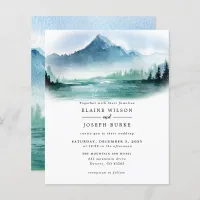 Budget Mountains Lake Wedding Invitation