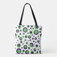 [Purple and Green] Polkadots Tote Bag