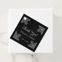 Bold Black and White Vintage Wedding "Thank You" Favor Tags