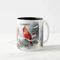 Christmas Cardinals in the Snow 4 Mug