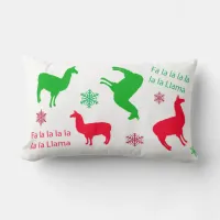 Fa la la la LLama Christmas Holidays Festive Lumbar Pillow