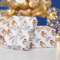 Cute Robin Redbreast Festive Wildlife Christmas Wrapping Paper