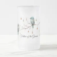 Rustic Woodland Love Birds Celebration Frosted Glass Beer Mug