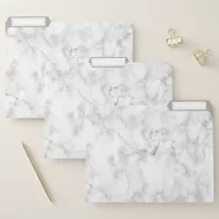 Elegant White and Gray Marble File Folder