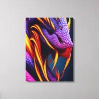 Thumbnail for Cobra snake with vibrant orange and purple scales canvas print