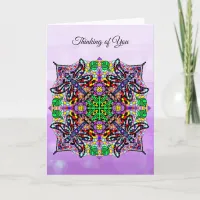 Dragonfly Themed Mandala Colorful Thinking of You Card