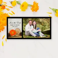 Rustic Orange Daisy Woodland Wedding Save the Date