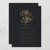 Elegant Mr. & Mrs. Wedding Anniversary Celebration Invitation