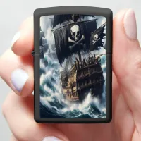 Pirate Ship Braving The Storm Zippo Lighter