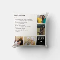 Best Friend Definition Cute 10 photos Collage Throw Pillow