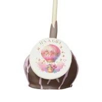 It's a Girl Pink Gold Hot Air Balloons Baby Shower Cake Pops