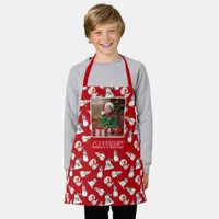 Snowman Red And White Christmas Boys Photo Apron