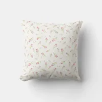 Watercolor Pink Red Roses Hand Painted Outdoor Pillow