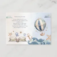 Hot Air Balloon Sea Waves Boy Baby Shower Books Enclosure Card