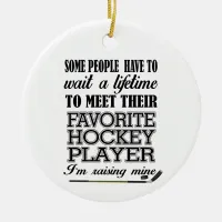 Proud Hockey Mom Photo Ceramic Ornament