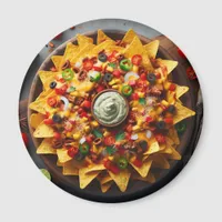 Realistic Plate of Nachos Funny Magnet