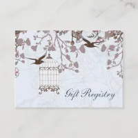 pink bird cage, love birds Gift registry  Cards