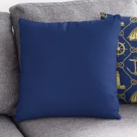 Navy Blue Solid Color Throw Pillow