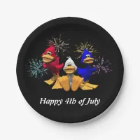 Cute 4th of July Red, White and Blue Ducks Paper Plates