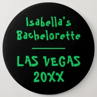 St Patricks Bachelorette In Vegas Neon Green Black Button