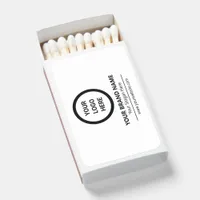 White Modern Minimalist Logo Branded Promotional Matchboxes