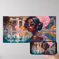 Tamil Woman Miami Resort Pool Painting Poster