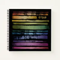 Equality Love Rainbow Brush Strokes LGBTQ ID656 Notebook