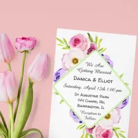 Simple Minimalist Floral Wedding Invitation