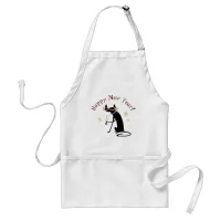 Happy New Year Cat with Champagne Adult Apron