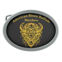 Intricate Bison Design With Tribal Elements Belt Buckle