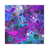 Purple, Blue Modern Abstract Fluid Art Marble Cell